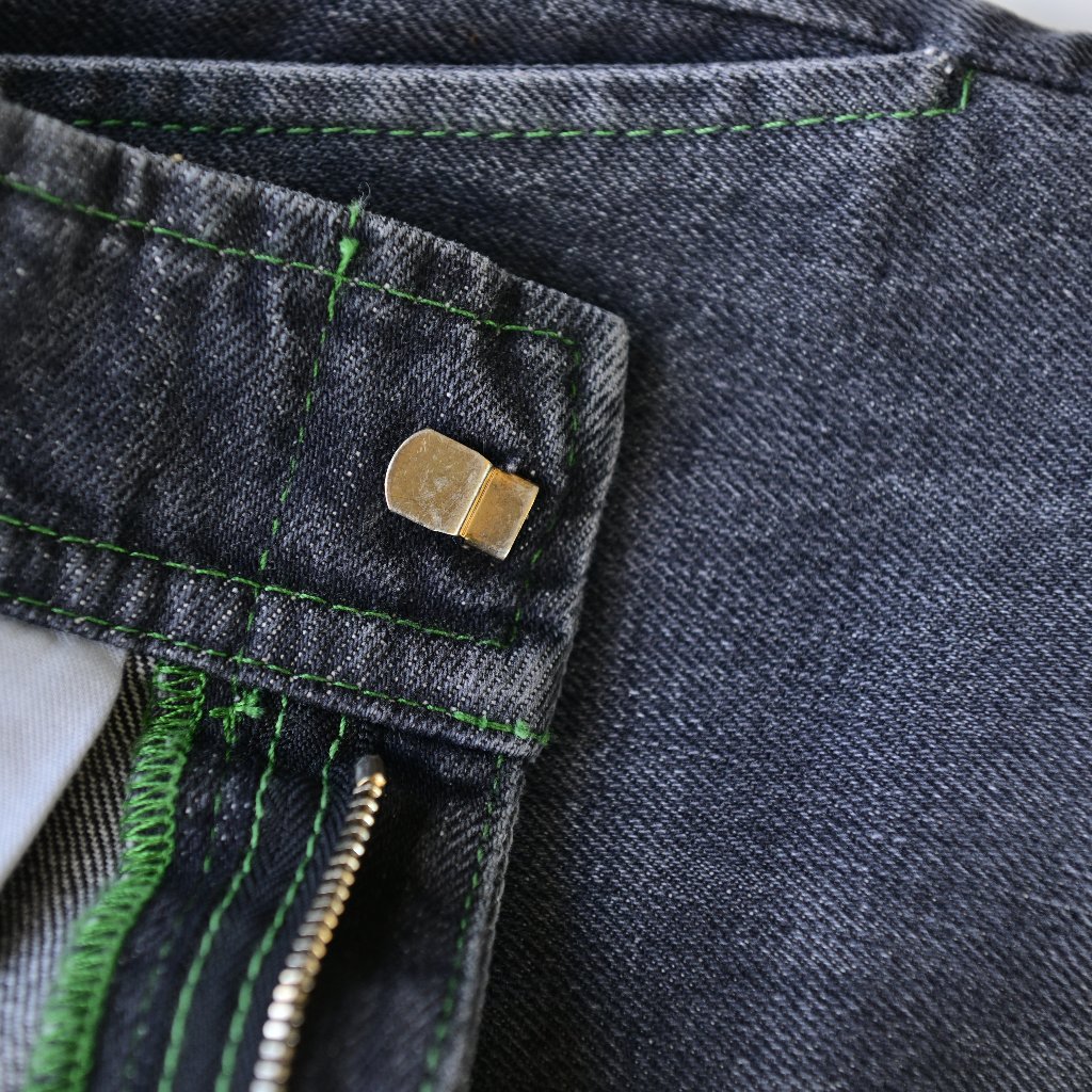 Cormio Made In Italy Panel Seam Wide Leg Denim Jeans Contrast Stitch Size S — image 6 of 8